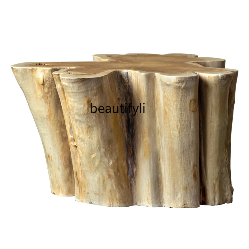 

Coffee Table Wood Carving Miji Side Table Root Carving Living Room Home B & B Handmade Solid Wood Nordic Low Table