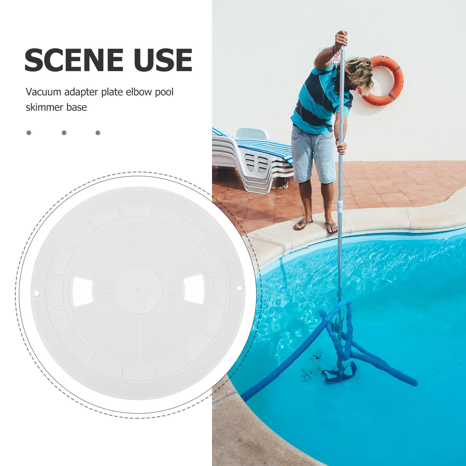 

Round Skimmer Lid Cover Replacement Part for Pool Skimmer Deck ABS Material Splash Protection Debris Blocking Wide Compatibility