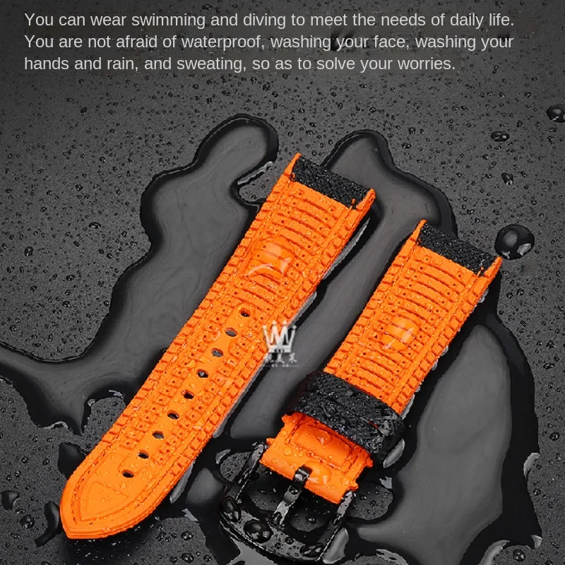 For Breitling Hamilton Seiko Omega Tissot Nylon fluoro rubber Watchband Silicone Bracelet Men Watch Strap Stainless steel buckle