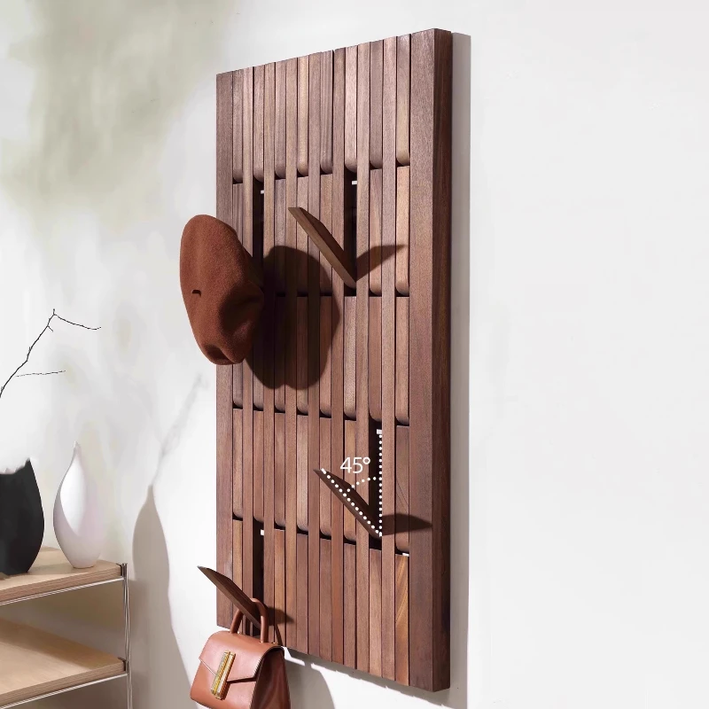 Solid Wood Wall Mounted Coat Racks Piano Keys Foldable Clothes Hanger Entrance Hall Large Multilayer Cloth Shelf Home Storage