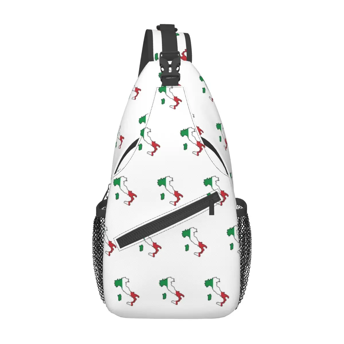 Mochila cruzada con diseño de bandera de Italia, bolso de pecho, mochila de hombro, mochila de día para senderismo, viaje, Camping