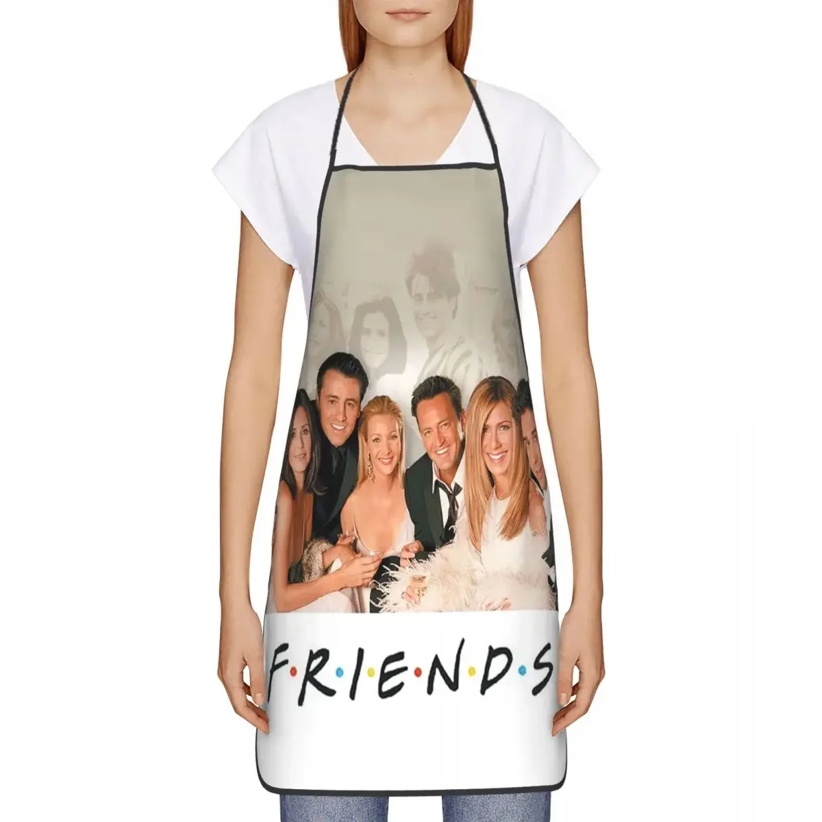 Custom Bib Funny TV Show Friends Aprons Men Women Unisex Adult Chef Kitchen Cooking Tablier Cuisine Gardening