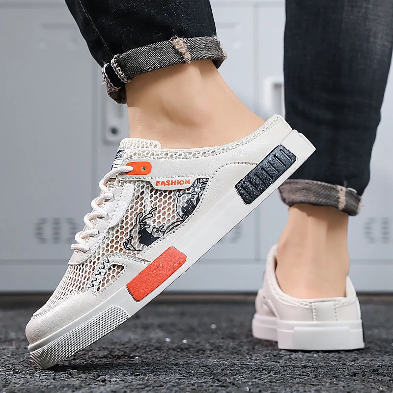 

Модные мужские получешки, противоскользящая легкая пляжная обувь для мужчин, летние повседневные сандалии, пляжная обувь без шнуровки с дышащей сеткой