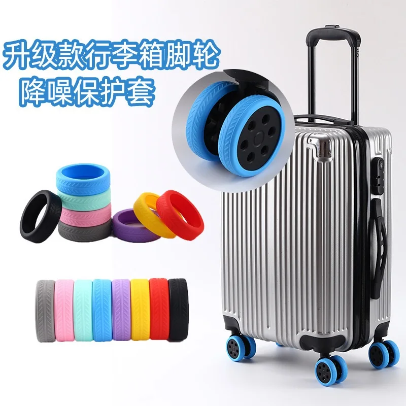 

8pcs/Set Luggage Cover,Luggage Wheels Protector,Silicone Wear Resistant Trolleys Case Caster,Reduce Noise Wheels Guard Cover