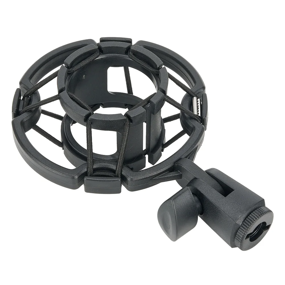 Practical Useful Microphone Mount Shock Adjustment Black Universal With Locking Knob 42-46mm For Large Diaphram