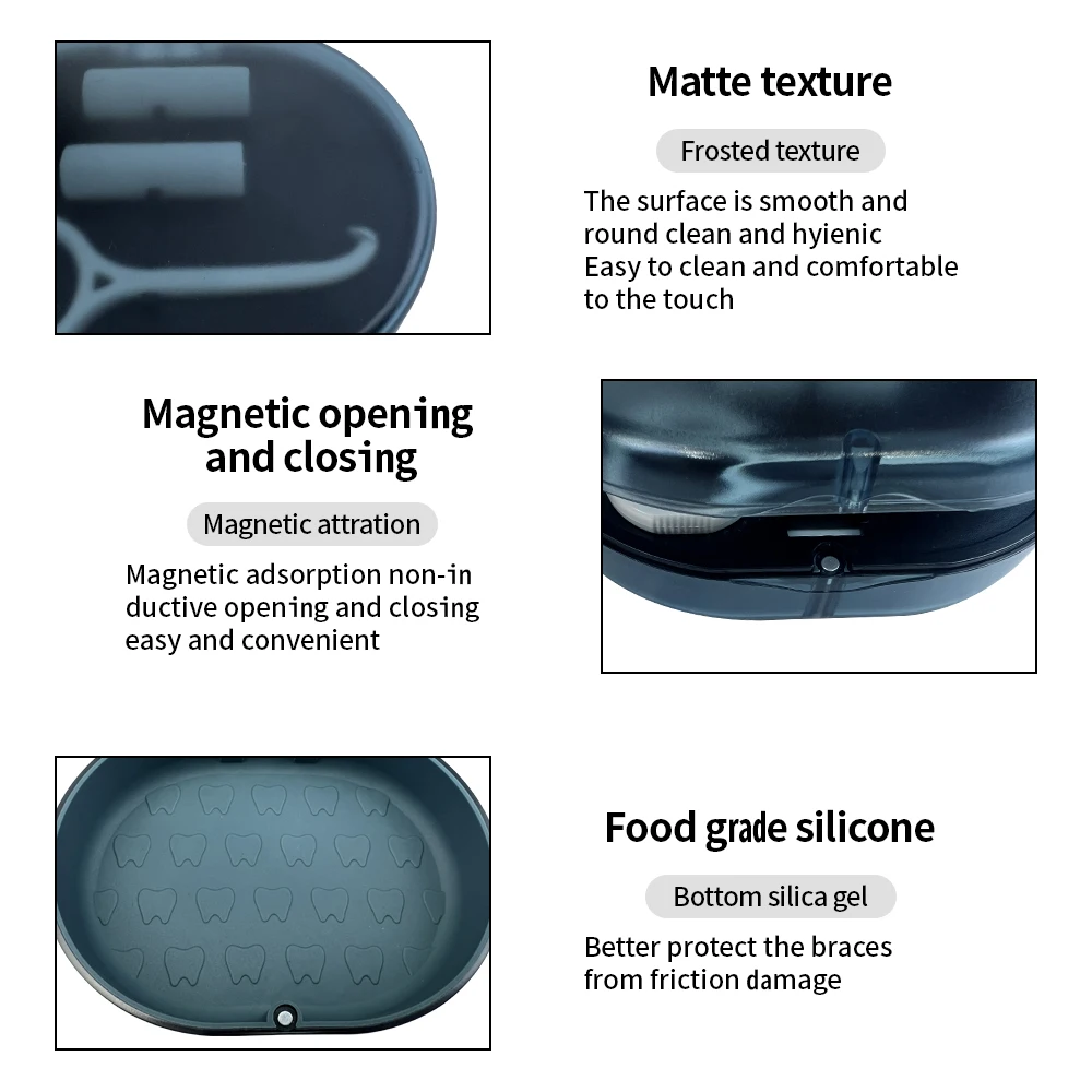 矯正用収納ボックス,2層,リクライニングケース,取り外し可能で見えない取り外し可能なブレースリムーバー,アライナー,シリコンスティック