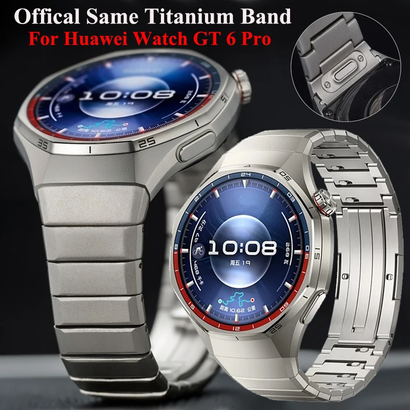 

Offical Same Titanium Band For Huawei Watch GT 6 Pro No Gaps Bracelet Specialized For Huawei Watch GT6 Pro 46mm Luxury Strap