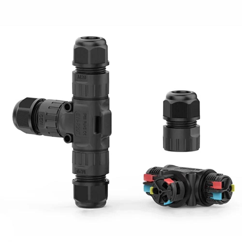 1pc P20T Type Fast Waterproof Connector 2-core Tee Straight-through Waterproof Outdoor LED Cable Accessories