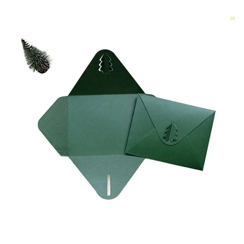 20Pieces 6x 4.9In Christmas Card Envelope Solid Color Envelope Office Stationary Dropship