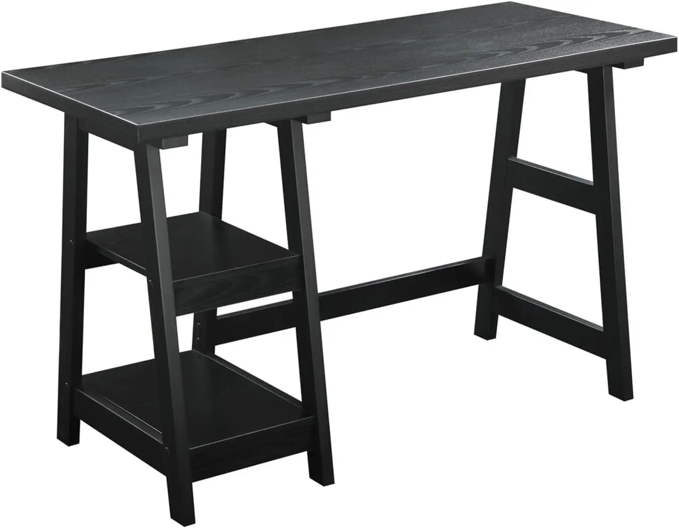 

Trestle Desk with Shelves, 47", Black