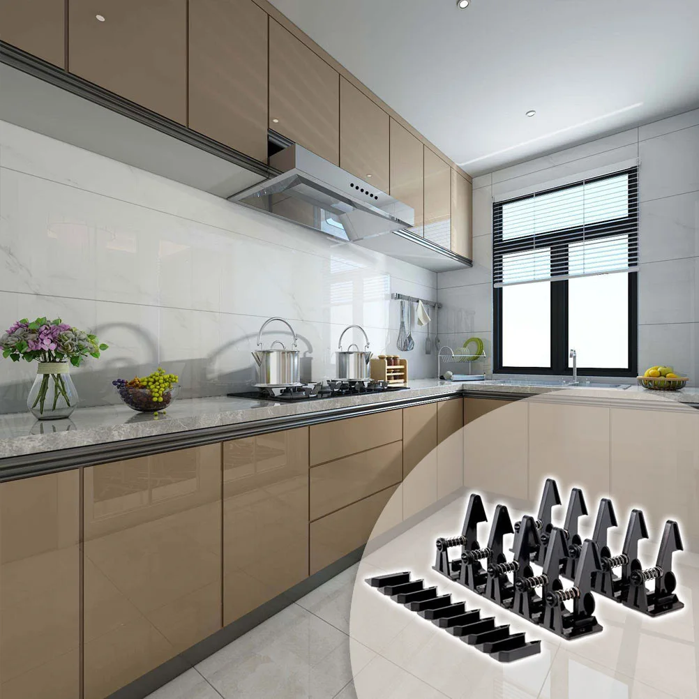 12 زوجًا من أقفال مقاومة للأطفال للخزائن والأدراج وأقفال أمان للأطفال ومزالج خزانة لاصقة سوداء لحماية حمام المطبخ للأطفال #4