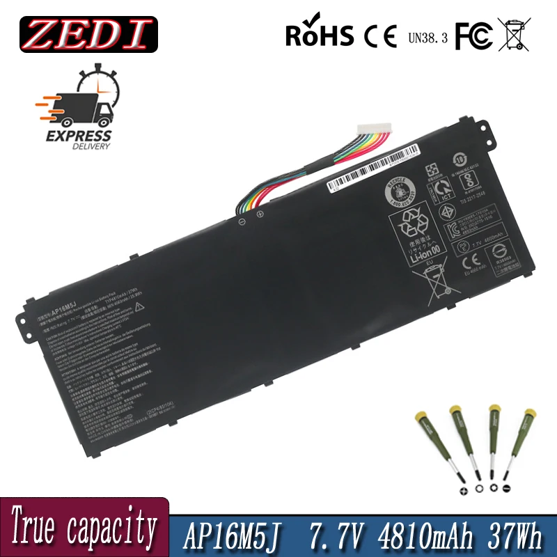 

ZEDI New Original AP16M5J Laptop Battery Acer Aspire 1 for Aspire 3 A315-21 A315-51 ES1 A114 A315 KT.00205.004 7.7V 4810mAh 37Wh