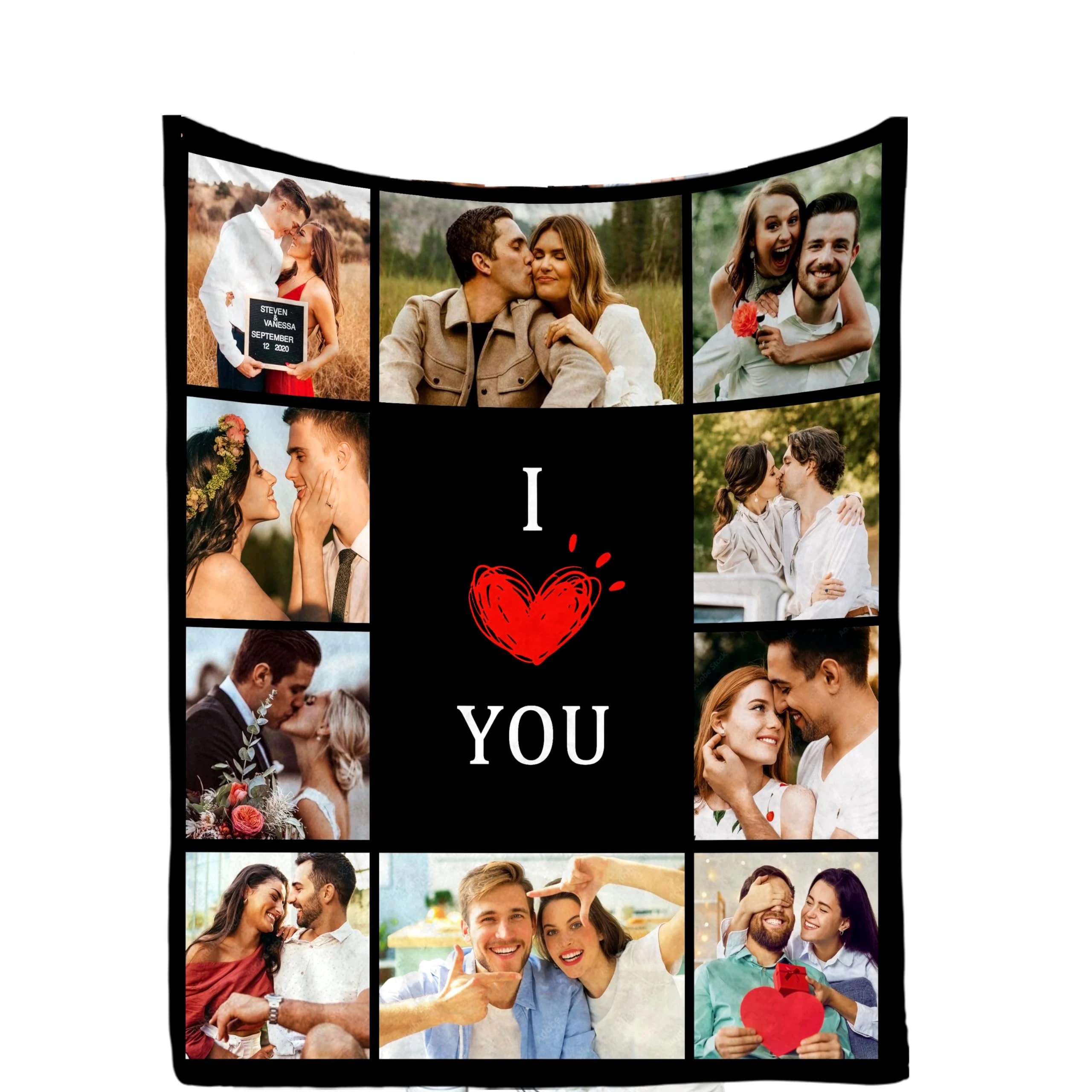 

Custom Blanket With Photo Flannel Personalized Picture Throw Blanket Cover For Sofa Bed Valentine's Day Lover Birthday Gift