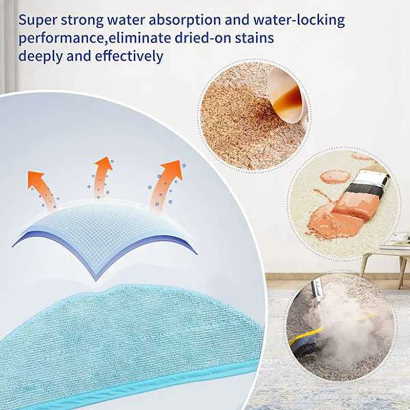 20 peças panos de esfregão laváveis para conga 8090 ultra / 9090 ai robô aspirador de pó panos de esfregão peças de almofada de pano