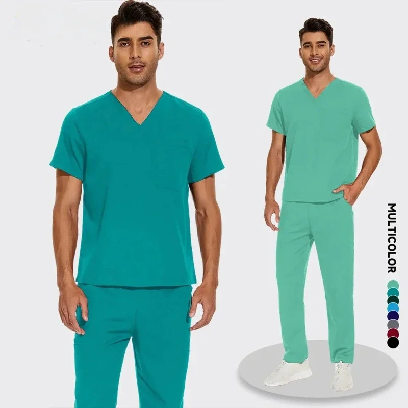 Unisex Pet Grooming Clinic Sets Nursing Clothes Workwear Men Scrub Sets Tooth Health Check Work Uniform Top Medical Doctor Pants