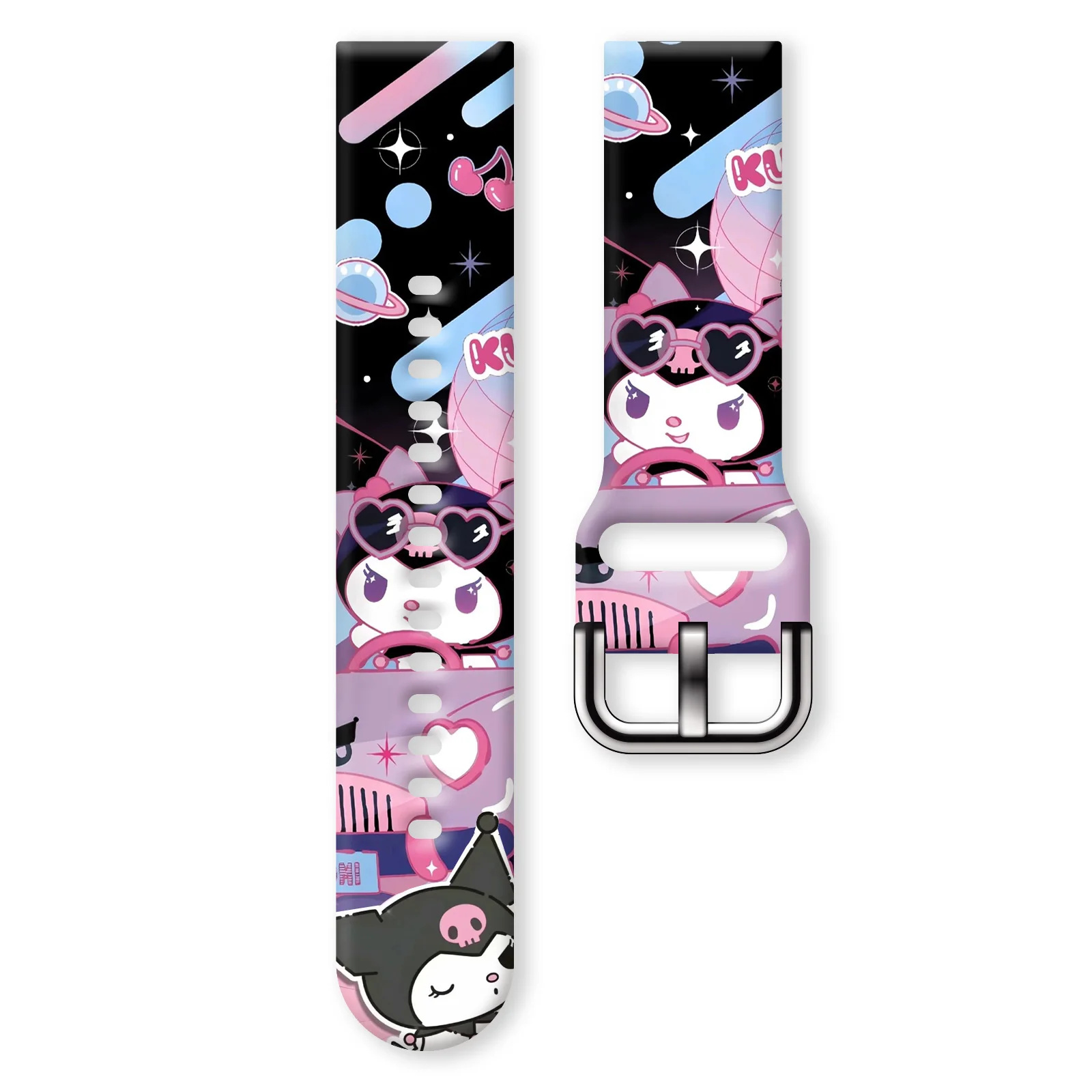 

20mm Kuromi Series 2 Printed Strap for Samsung Galaxy Watch 7/6/5 40mm 44mm Band Replaceable Watchband for Xiaomi Huawei Amazfit