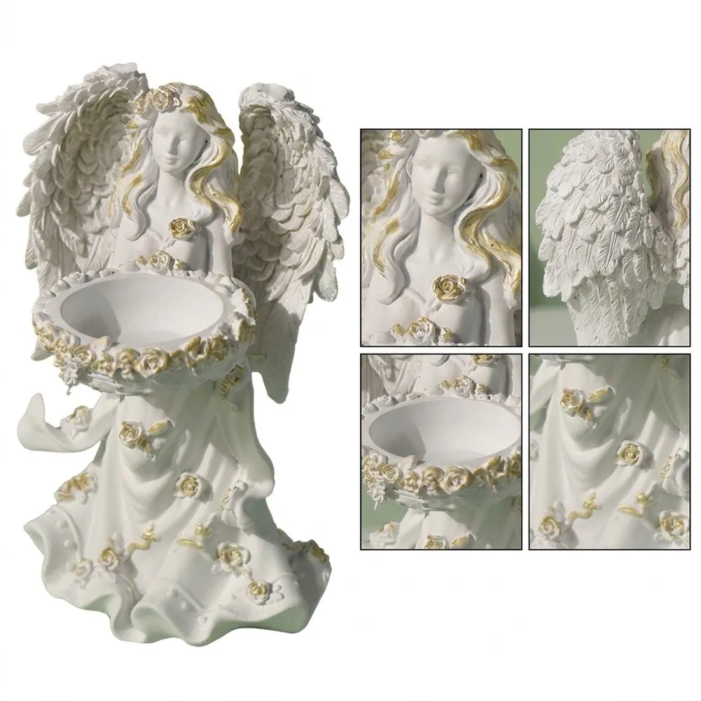 Angel Ornament Made of Resin for Home Decoration and Wedding Table Centerpiece Featuring Thoughtful Blessing Symbolism