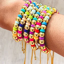 KKBEAD Boho Beach Style Colorful Heishi Bracelet Pulseras Jewelry Gifts for Friends Gold Plated Beaded Bracelet for Women