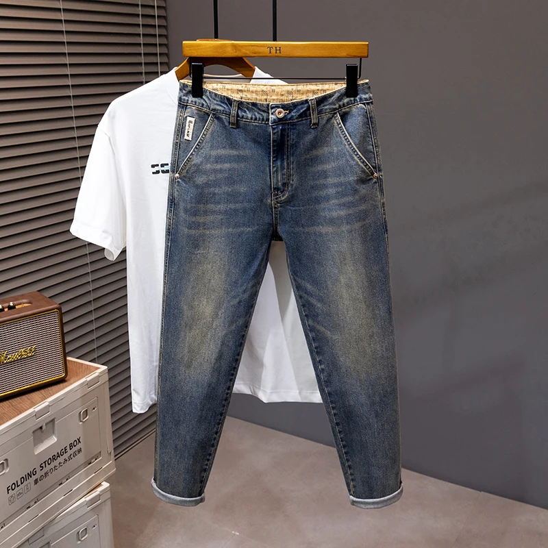 30-46 Large Size Jeans Men's Simple Fashion Trendy All-Match Loose Men's Casual Small Straight plus Size Pants
