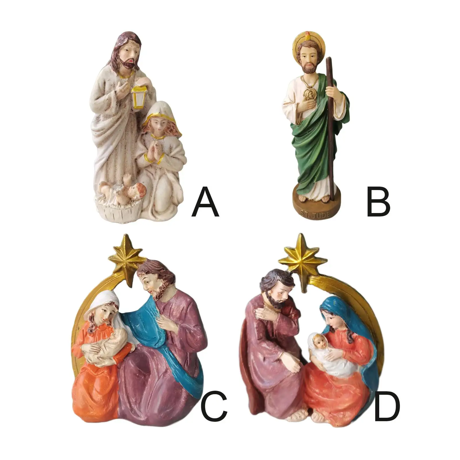 Heilige Familie Krippe Statuen Baby Jesus Figur Ornament Skulptur religiöse Figur für Weihnachten Kirche Dekor Sammlerstücke