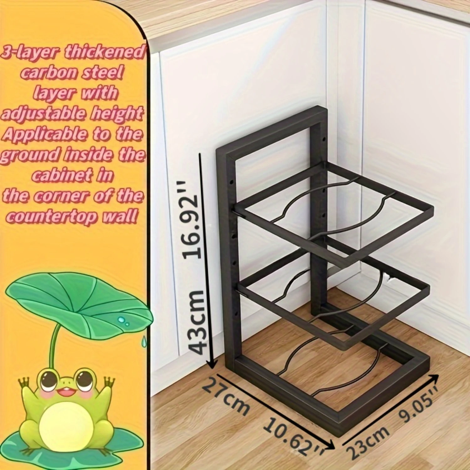 

1pc Space-Saving Multi-Layer Rack - Under-Sink Organizer for Kitchen, Ideal for Pots, Utensils and Accessories - Essential House