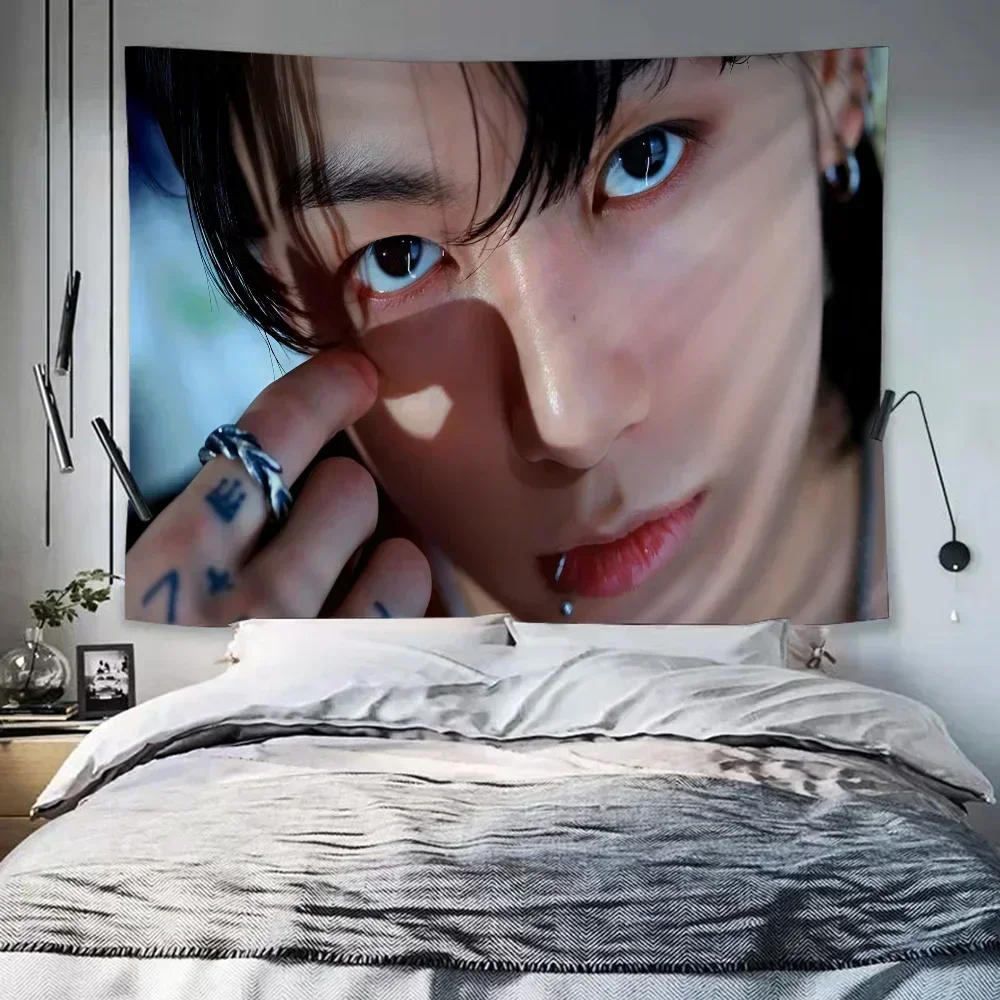 Korea E-Euphoria J-Jungkook-K-KPOP Printed Large Wall Tapestry Indian Buddha Wall Decoration Witchcraft Bohemian Hippie Wall