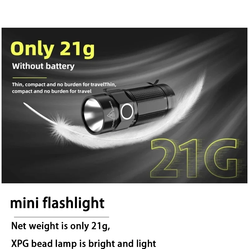 LED Mini Bright Flashlight Portable Compact Pocket Flashlight High Brightness XPG with Pen Buckle Three Lighting Modes, IPX5