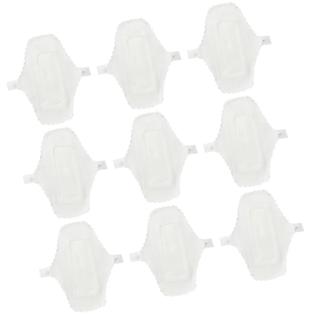 

9Pcs Waterproof Cloth Sanitary Pads Washable Reusable Menstrual Pads for Women Travel Eco Friendly Soft 180Mm White Cotton Pad