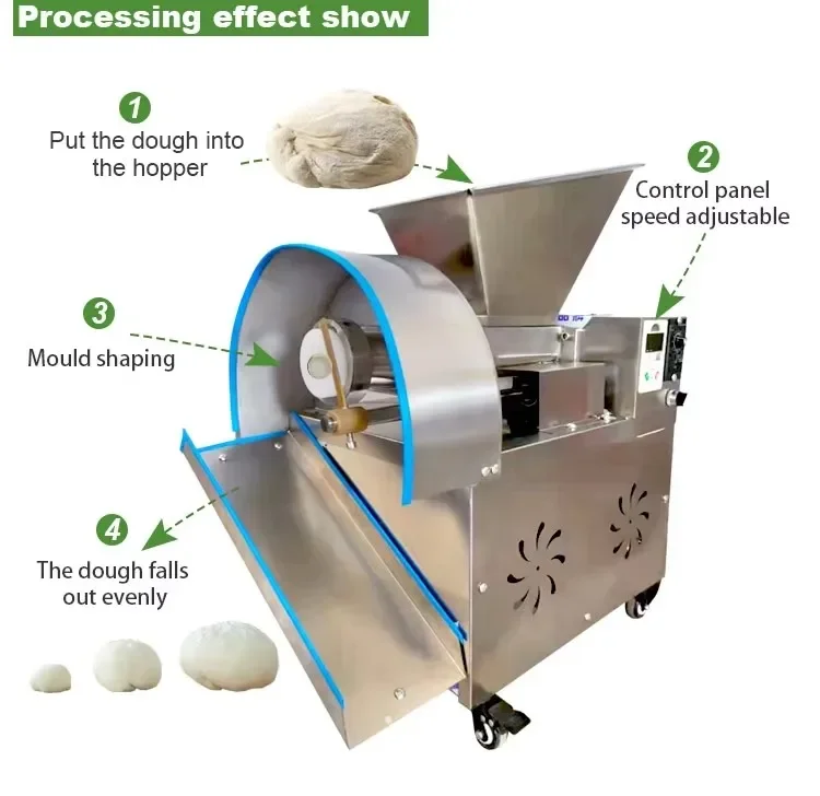 High Productivity 150pcs/min 220V Industrial Full Automatic Dough Divider and Rounder Machine for Bakery & Pastry Pizza Dough