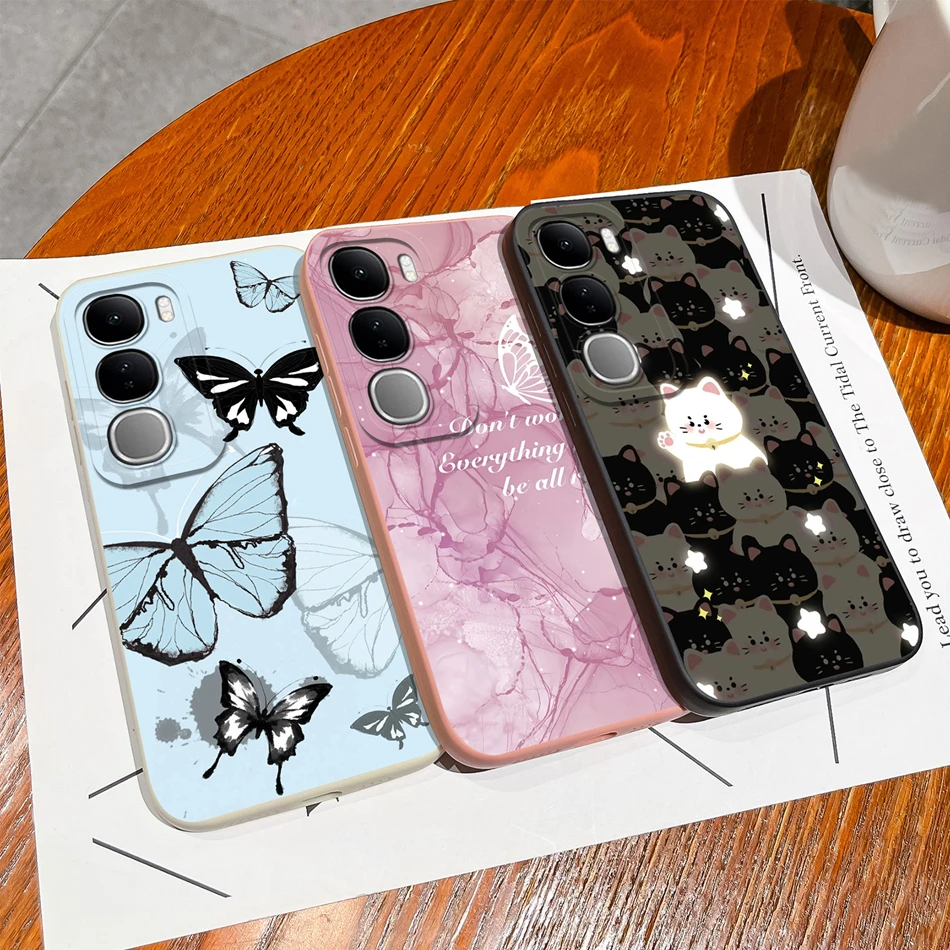 Case For Vivo V40 Lite V40SE Y200 Y300 Soft Liquid Silicone Phone Housing For Vivo V40Lite V40 SE 80W Full Protection Back Cover