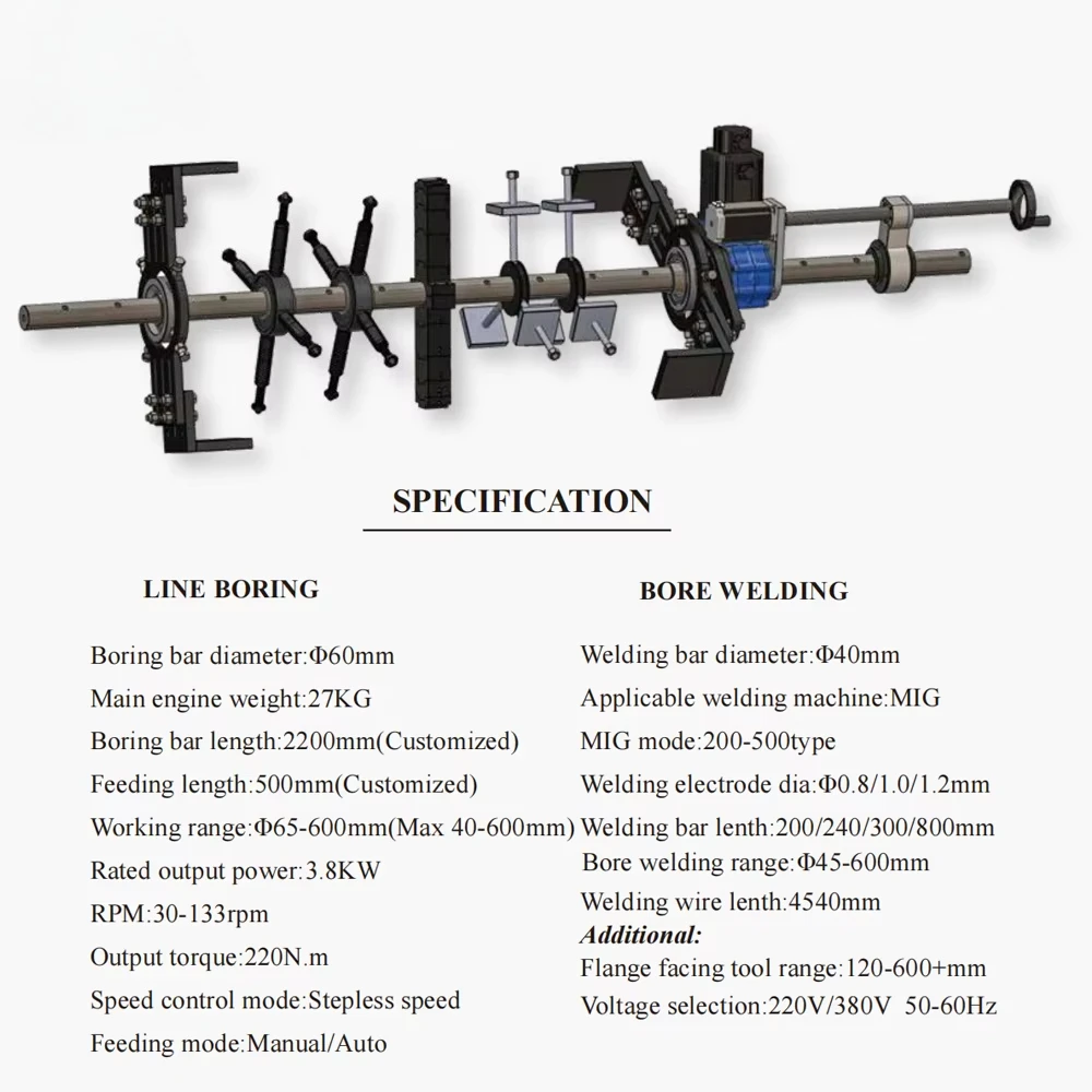 65-600mm Mobile Line Boring and Welding Machine for Bucket Pin Hole Bore Repairing Tool SP60