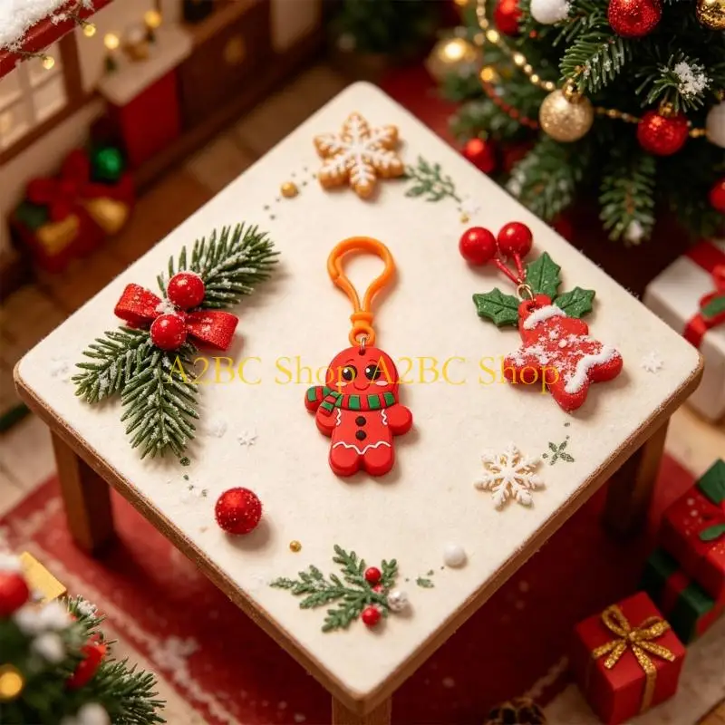 A2BC Holiday Bag Charm Keyring for Backpacks, Bags and Small Gift Bag Use