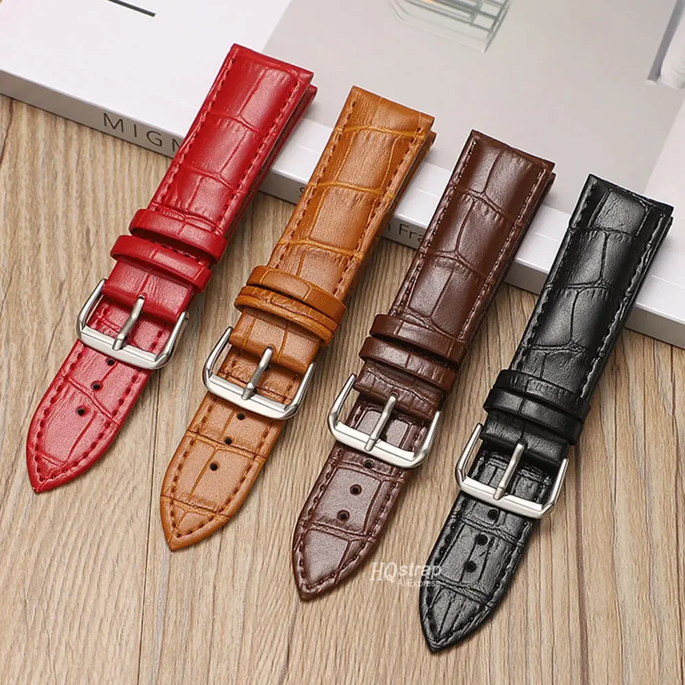 18/20/22mm Leather Strap for Samsung Galaxy Watch 5 4 40mm 44mm Watch4 Classic 42mm 46mm for Huawei Watch Band Amazfi Bracelet