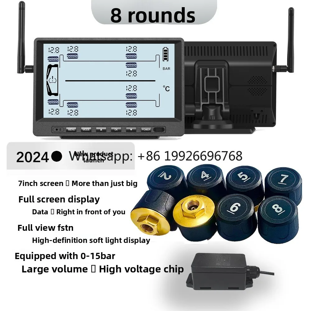 8-wheel Truck TPMS Universal Tire Pressure Monitor Wireless External Tire Pressure Detection Bus Fire Truck Mine Truck