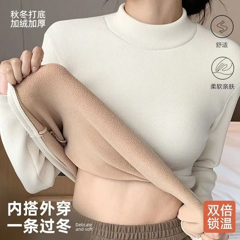 

Немецкая бархатная термоодежда, облегающая полуводолазка, внутренняя и верхняя одежда, рубашка с бархатной подошвой, женский топ