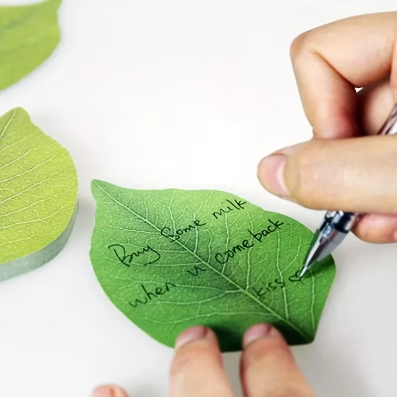 50pcs Creative Leaf Sticker, Cute Small Fresh Simulated Tree Leaf Sticker for Anti-Forgetting Reminder Note, DIY Decoration