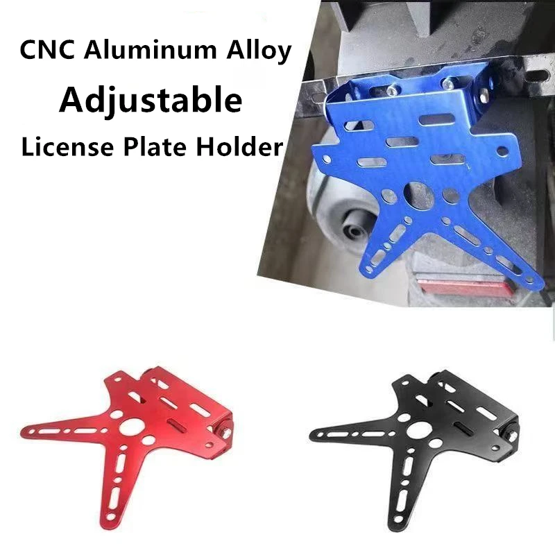 Motorcycle License Plate Rack Universal Electroplating CNC Aluminum Alloy Adjustable Motorcycle License Plate Frame Number Cover