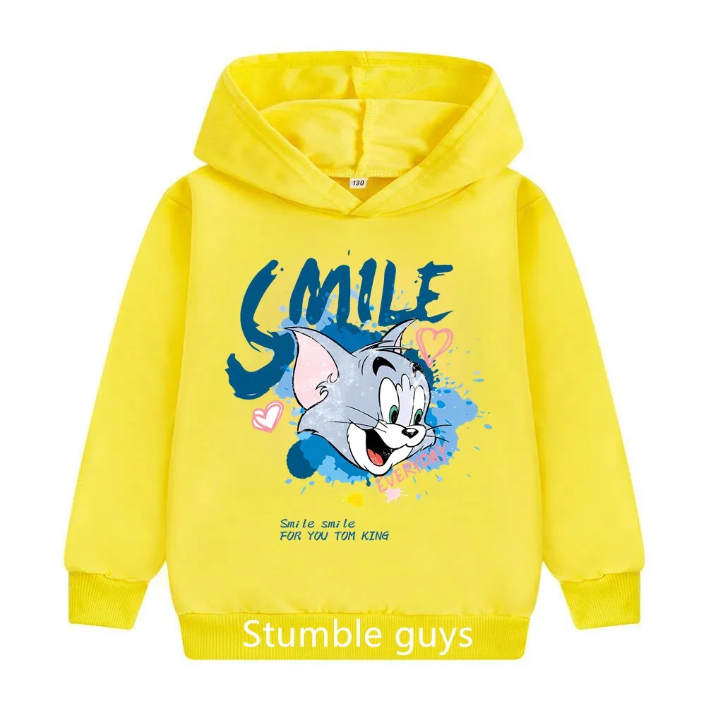 Children\'s Hoodie Cat and Mouse Cartoon Cute Hoodie Fine Printed Sports Hoodie Casual Wear with Men and Women Alike Jerry Tom