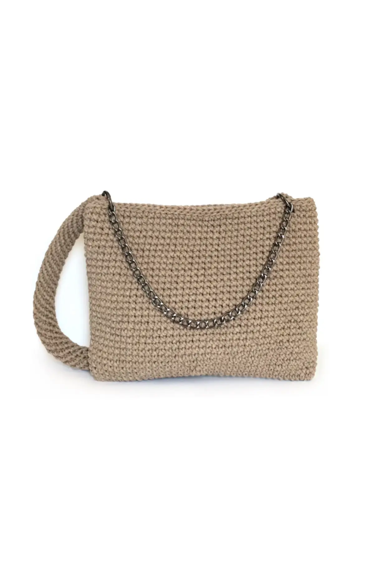 Uras Refet Cream Handmade Knitting Women Shoulder Bag Women bag Shoulder Bag Handmade