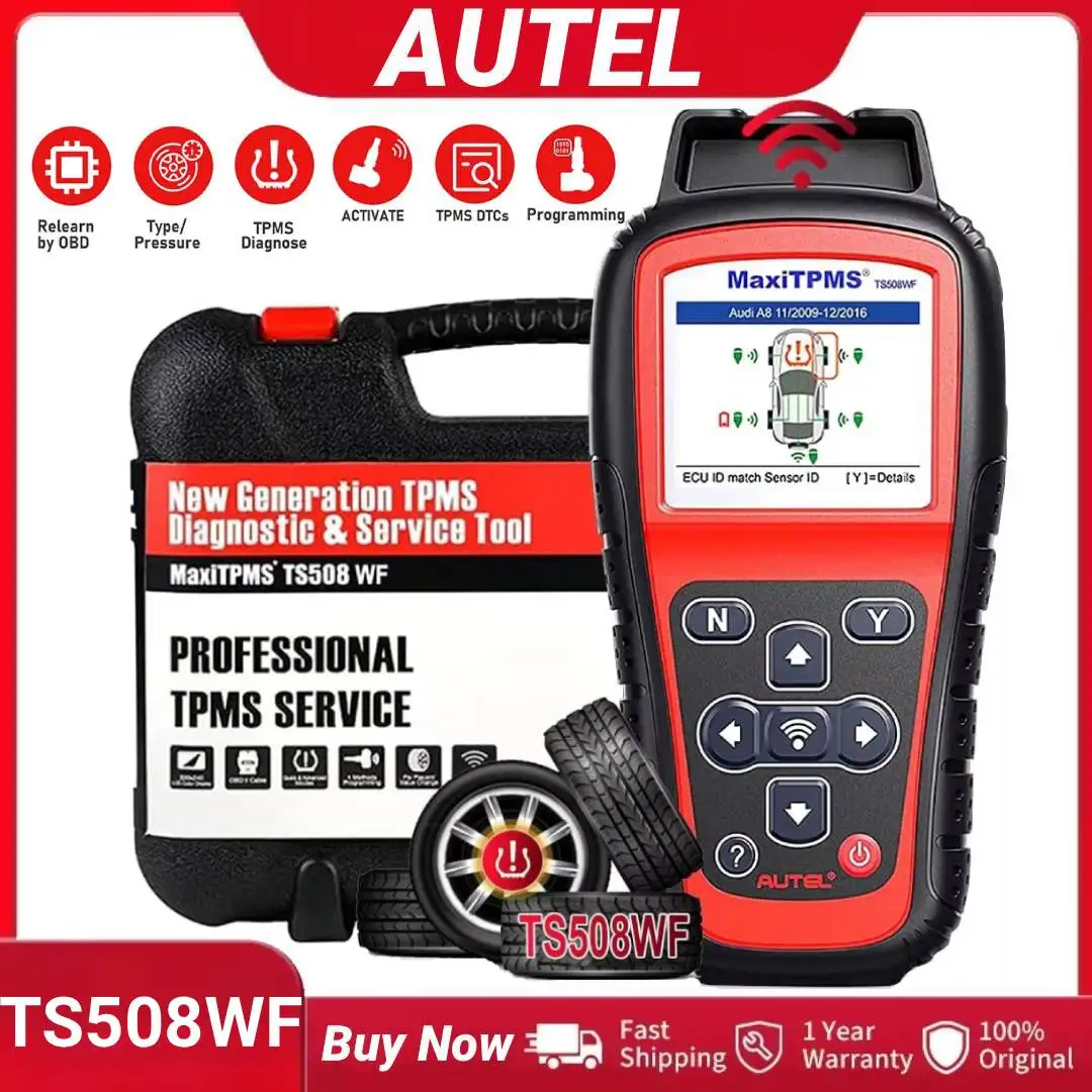 

Autel MaxiTPMS TS508WF TPMS Programming Tool MX-Sensors 315&433 MHz TPMS Relearn Activate All Sensors Scan Read Clear DTCs Reset