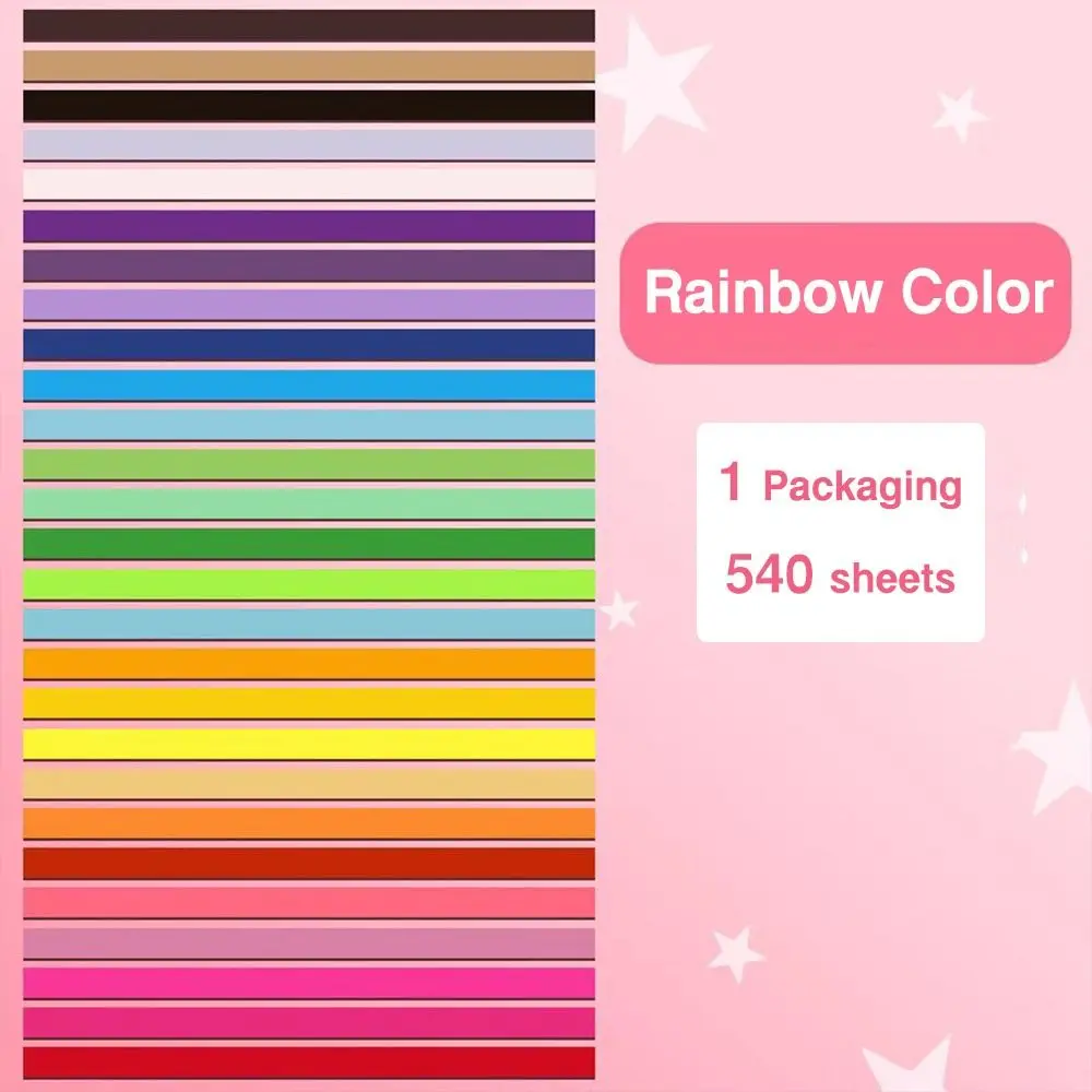 

540PCS Gradient Color Star Origami Paper Art Craft Paper Double Side Star Paper Strip DIY Handmade ucky Stars Folding Paper