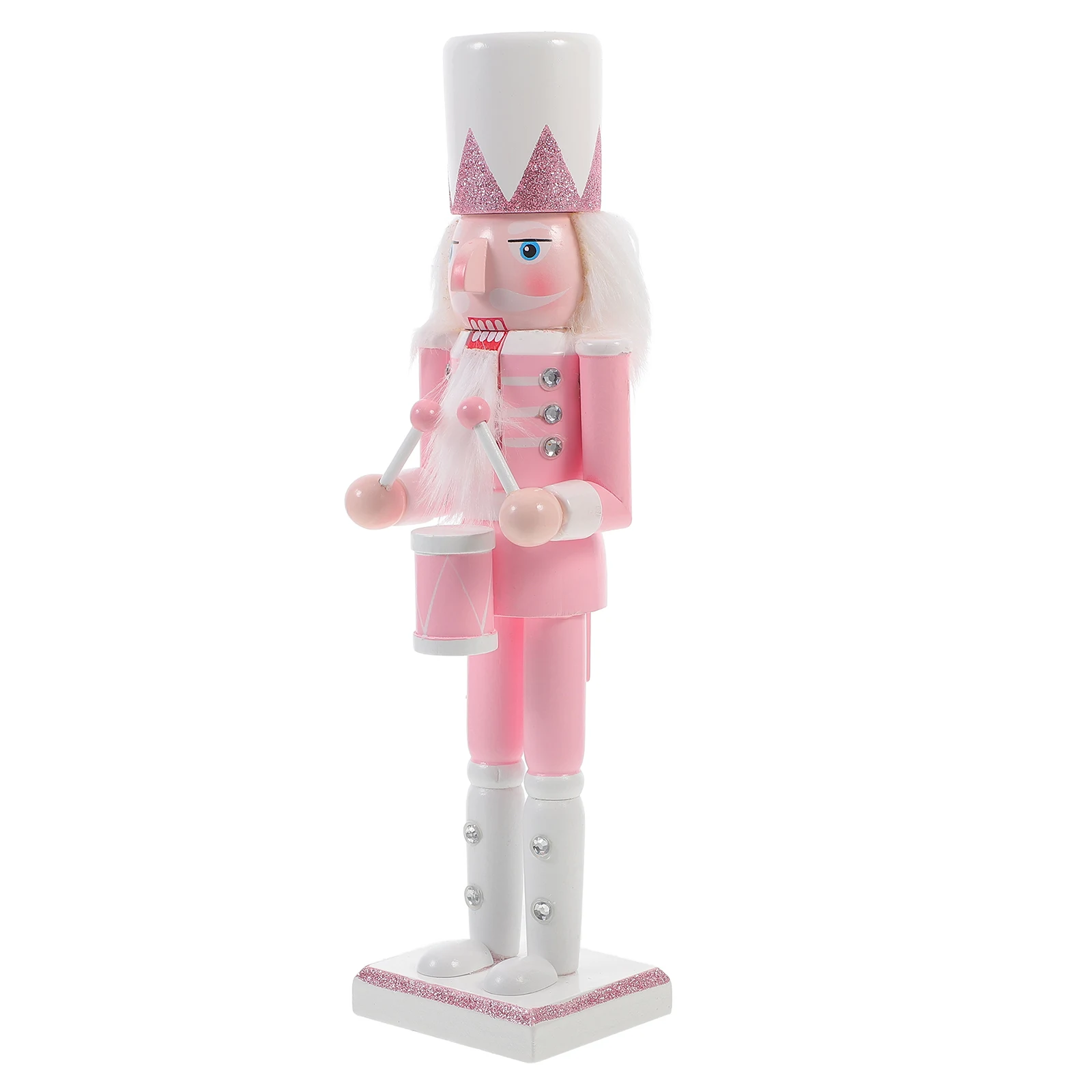 

Christmas Nutcracker Decoration Wooden Crafted Desktop Ornament Festive Holiday Atmosphere Decor for Living Room Xmas Party