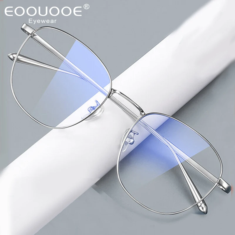 

Pure Titanium Women Men Glasses Frame Oval Retro Optical Prescription Myopia Hyperopia Ultralight Eyeglasses Anti-Blue Eyewear