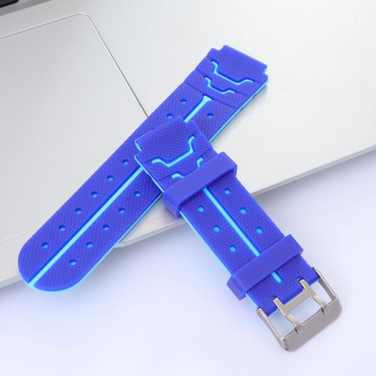 قطعتان من حزام ساعة الهاتف المصنوع من السيليكون، حزام بديل باللون الأزرق والأخضر، ملحقات ساعة مريحة #3