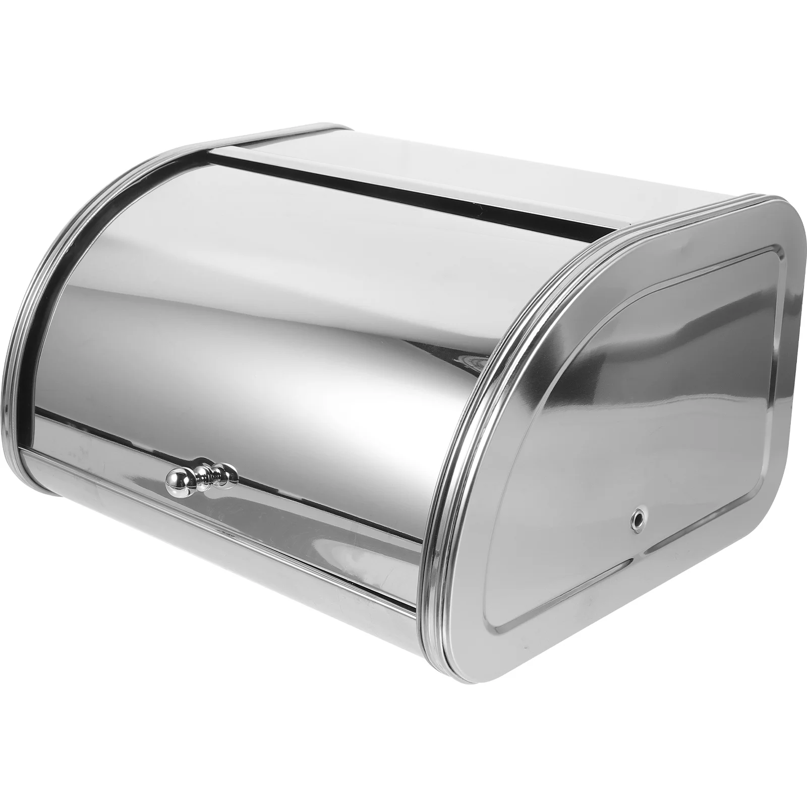 Possible output: Bread Box Kitchen Countertop Stainless Steel Bread Storage Bin Roll Up Metal Bread Holder Large Capacity Bread