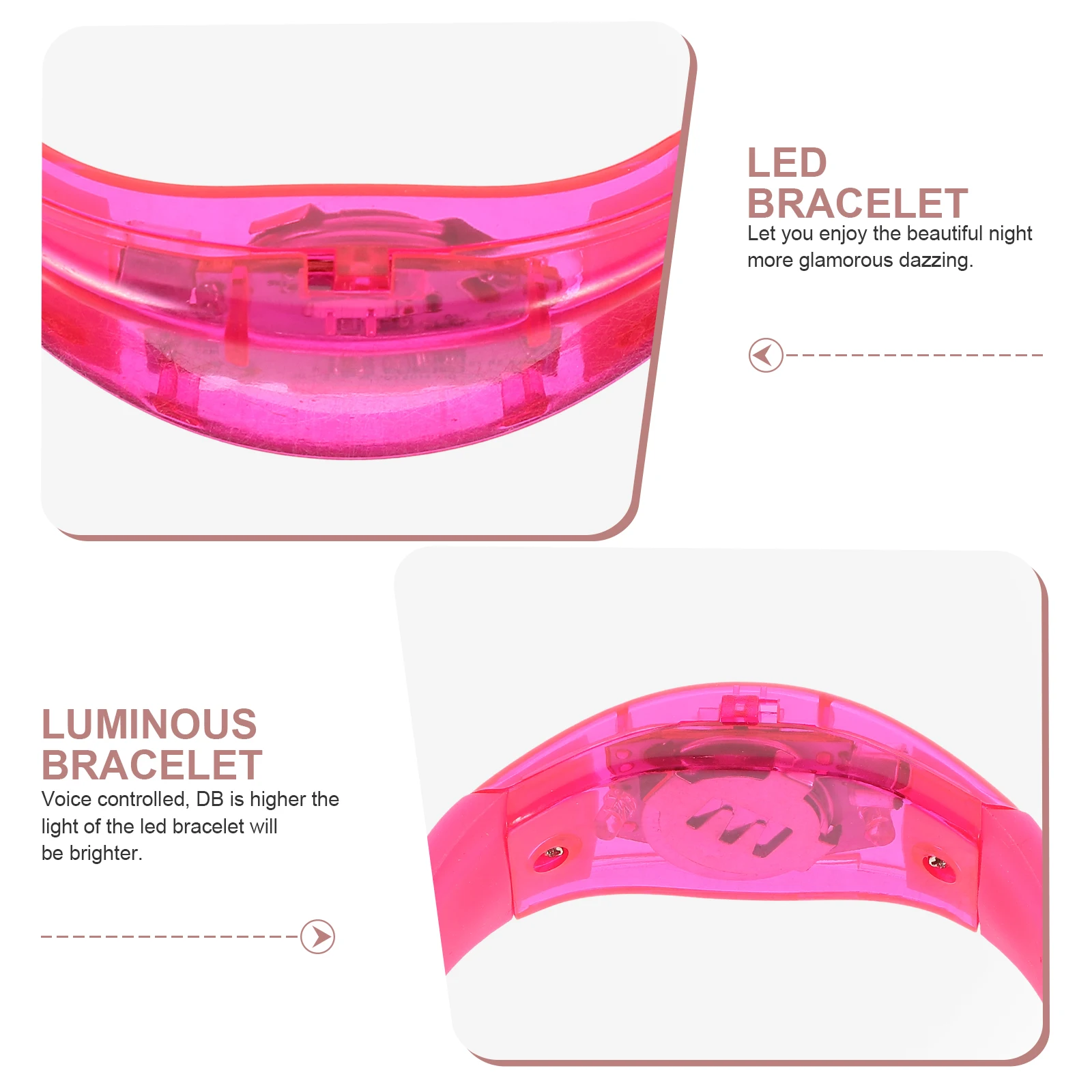 Voice-controlled Luminous Bracelet Wristband Glow Bracelets Light Silicone Bangle