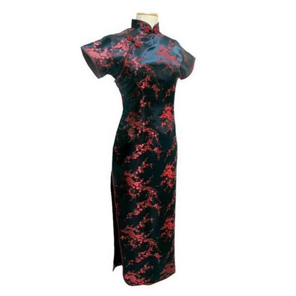 

Hot Sale Chinese Women's Clothing Satin Cheong-sam Long Qipao Dress Suit Plus size S M L XL XXL XXXL 4XL 5XL 6XL J3087