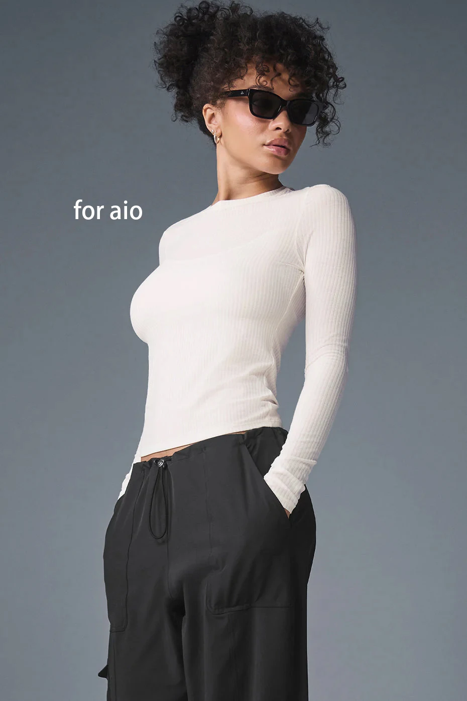 

Women's Cotton Long Sleeve Yoga Top Quick Dry Ribbed Casual Workout Shirt Soft Breathable Stretch Base Layer for Daily Pilates