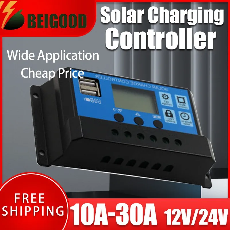 30A Home Improvement PWM Wind Solar Hybrid Charge Controller 12V 24V With USB Solar Regulator with Big LCD IP32 PV Battery