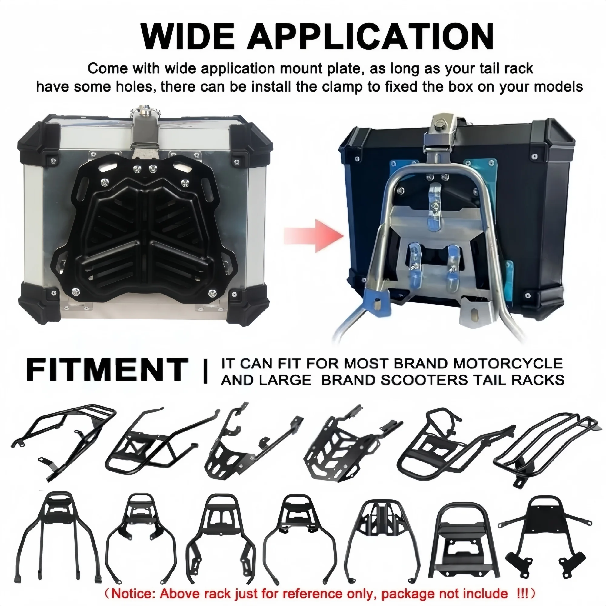 65L, 55L, 45L Aluminium Motorrad-Topcase Helmbox Wasserdichter Motorrad-Koffer Heckbox Gepäckbox mit Schnellverschluss Werkzeugbox – Detail 7